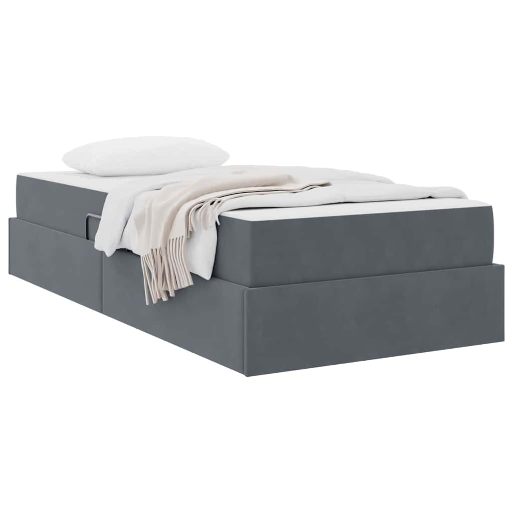 Letto con contenitore e materasso Grigio scuro 90 x 190 cm | homemem39