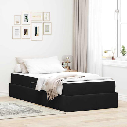 Letto con contenitore e materasso Nero 90 x 190 cm Velluto | homemem39