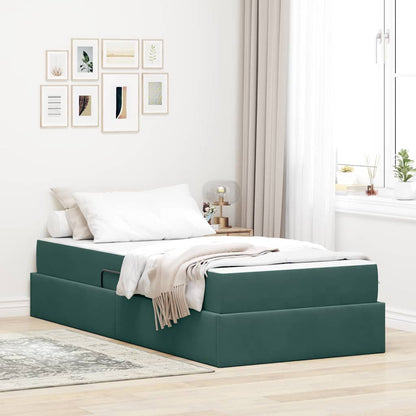 Letto con contenitore e materasso Verde Scuro 90 x 190 cm | homemem39