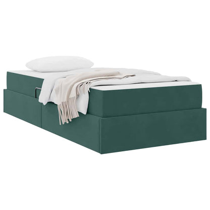Letto con contenitore e materasso Verde Scuro 90 x 190 cm | homemem39
