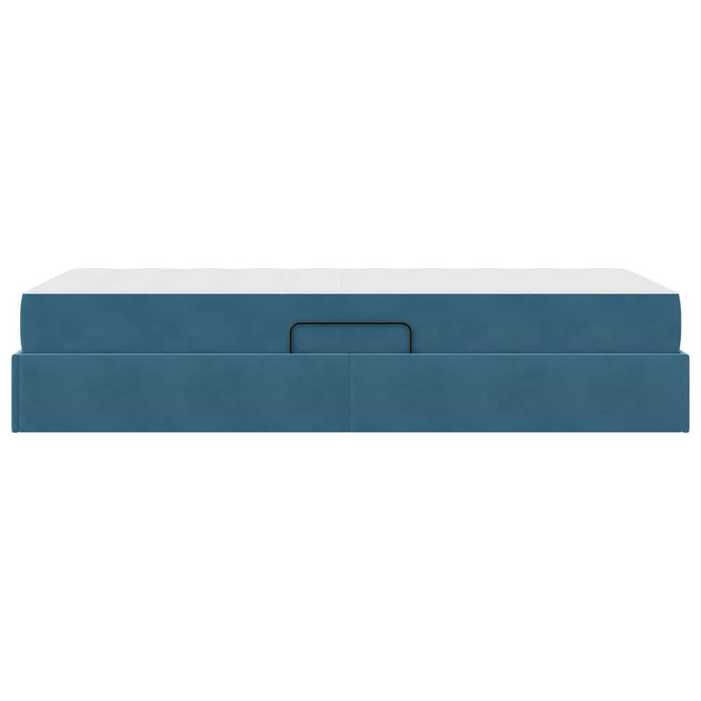 Letto con contenitore e materasso Blu Scuro 90 x 190 cm Velluto | homemem39