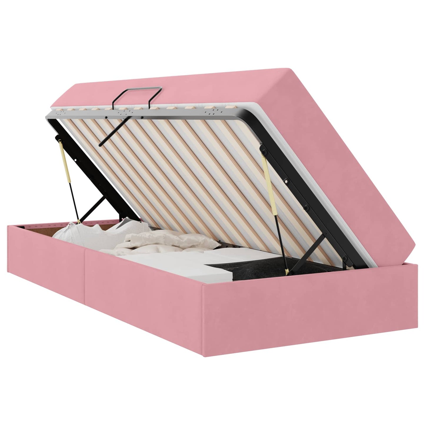 Letto con contenitore e materasso Rosa 90 x 190 cm Velluto | homemem39