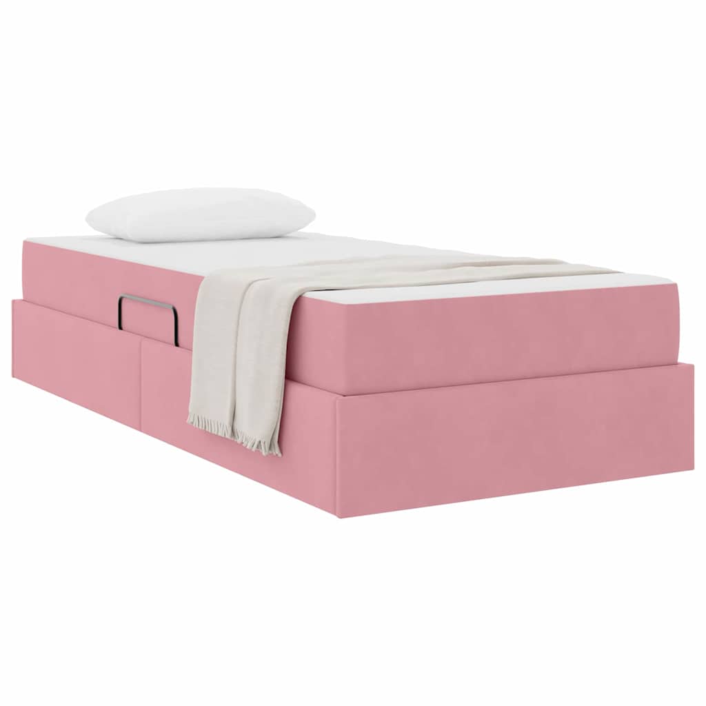 Letto con contenitore e materasso Rosa 90 x 190 cm Velluto | homemem39