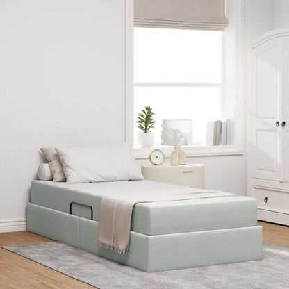 Letto con contenitore e materasso Grigio chiaro 90 x 200 cm | homemem39
