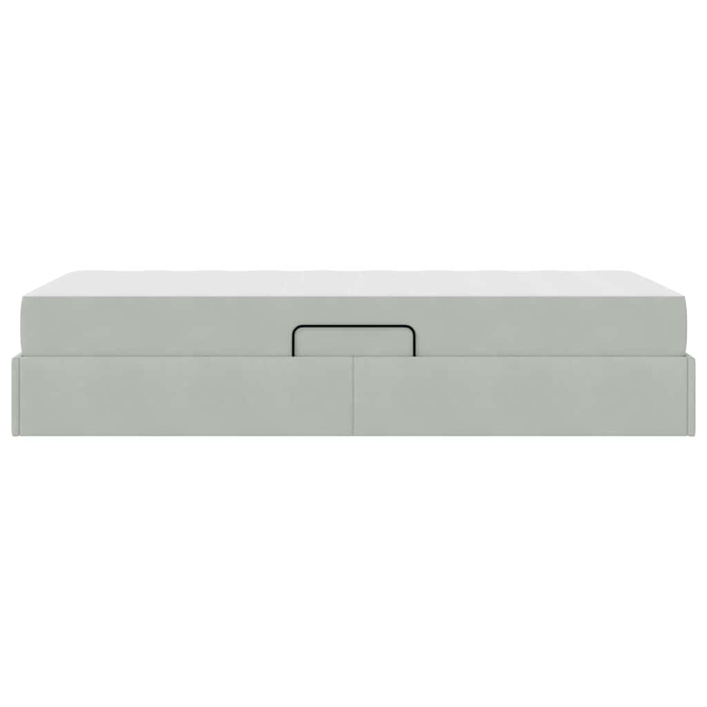 Letto con contenitore e materasso Grigio chiaro 90 x 200 cm | homemem39