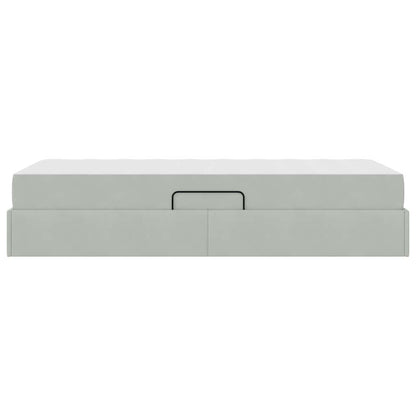 Letto con contenitore e materasso Grigio chiaro 90 x 200 cm | homemem39