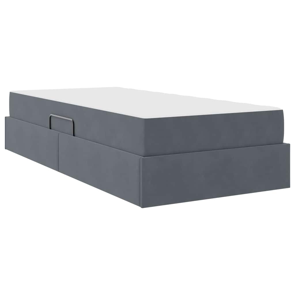 Letto con contenitore e materasso Grigio scuro 90 x 200 cm | homemem39