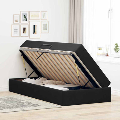 Letto con contenitore e materasso Nero 90 x 200 cm Velluto | homemem39