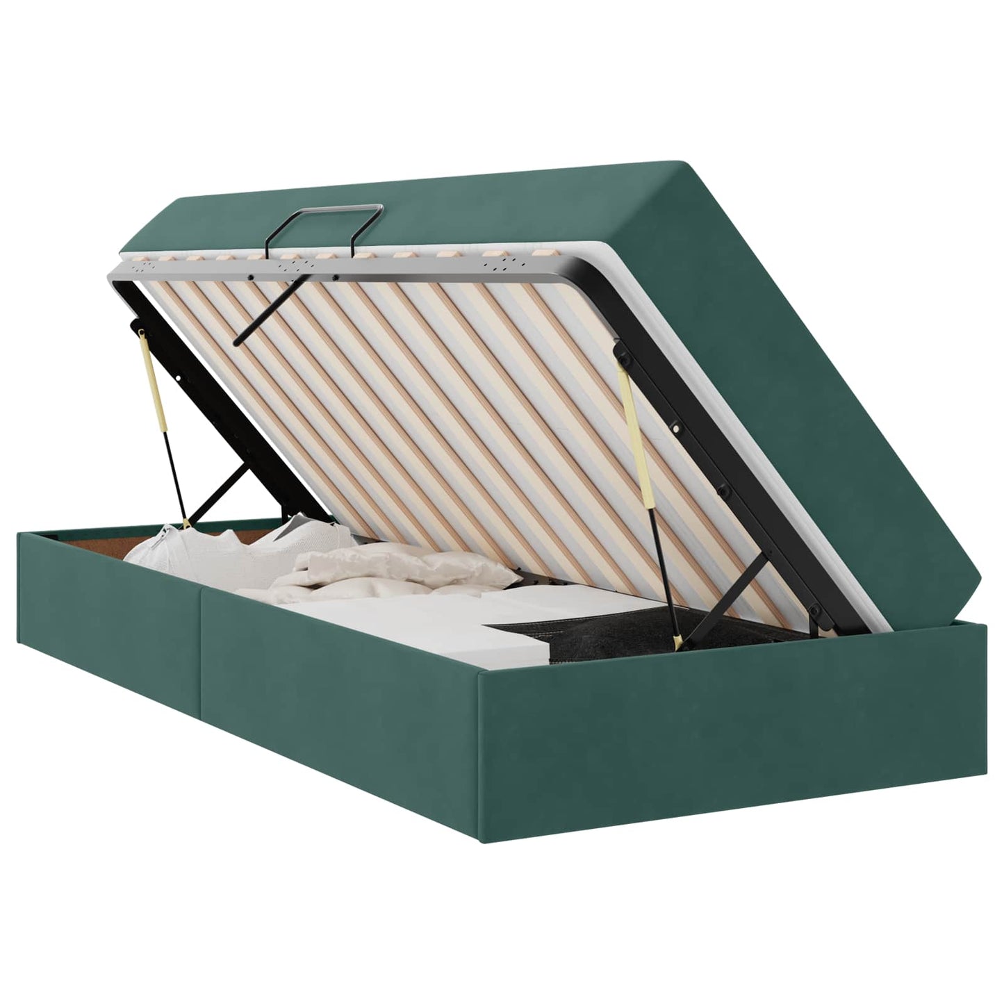 Letto con contenitore e materasso Verde Scuro 90 x 200 cm | homemem39