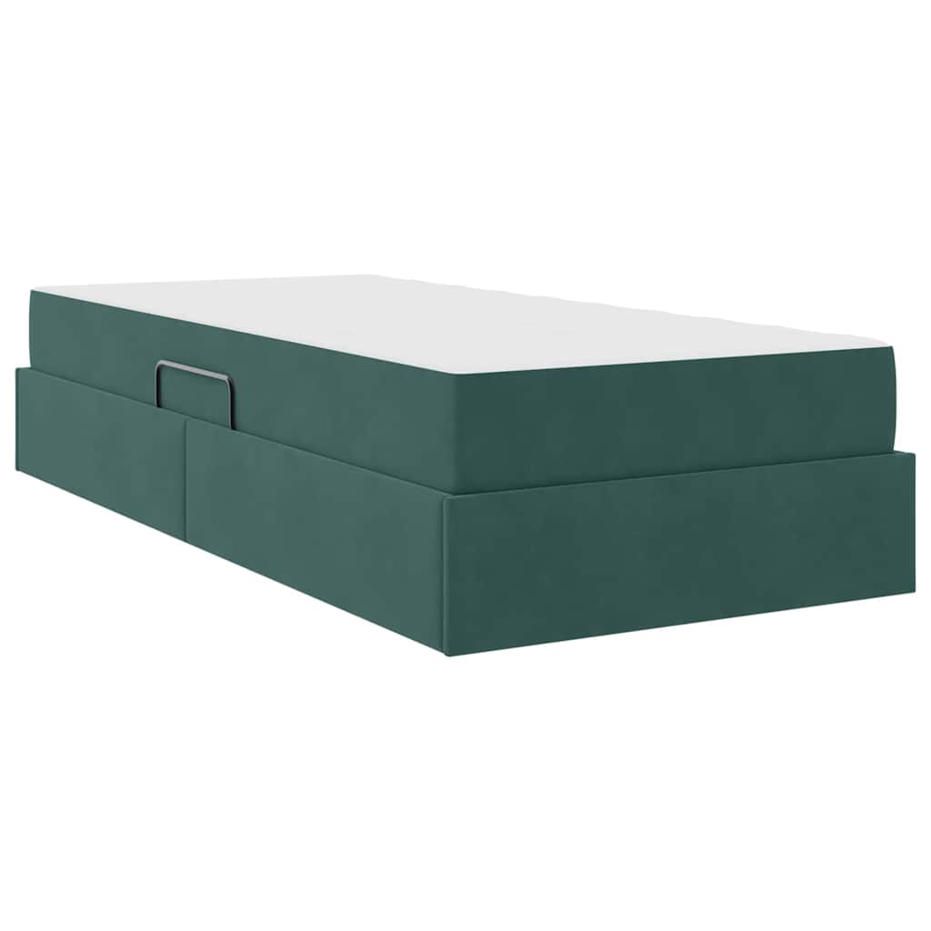 Letto con contenitore e materasso Verde Scuro 90 x 200 cm | homemem39