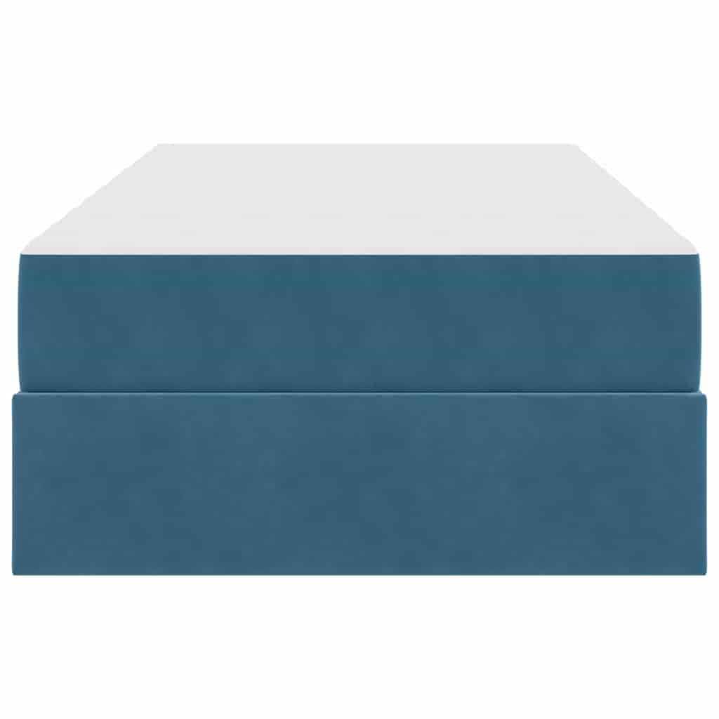 Letto con contenitore e materasso Blu Scuro 90 x 200 cm Velluto | homemem39