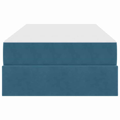 Letto con contenitore e materasso Blu Scuro 90 x 200 cm Velluto | homemem39