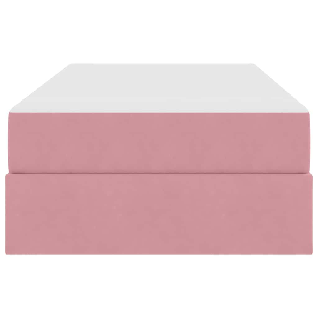 Letto con contenitore e materasso Rosa 90 x 200 cm Velluto | homemem39