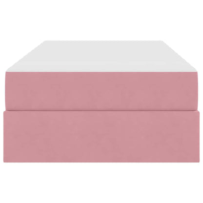 Letto con contenitore e materasso Rosa 90 x 200 cm Velluto | homemem39