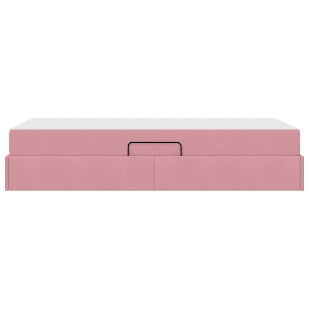 Letto con contenitore e materasso Rosa 90 x 200 cm Velluto | homemem39