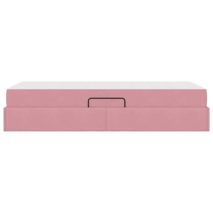 Letto con contenitore e materasso Rosa 90 x 200 cm Velluto | homemem39