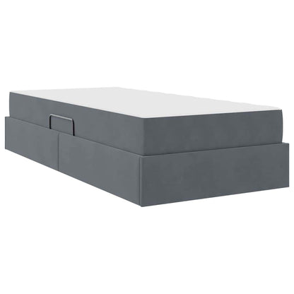 Letto con contenitore e materasso Grigio scuro 100 x 200 cm | homemem39