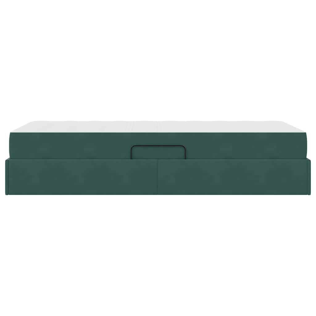Letto con contenitore e materasso Verde Scuro 100 x 200 cm | homemem39