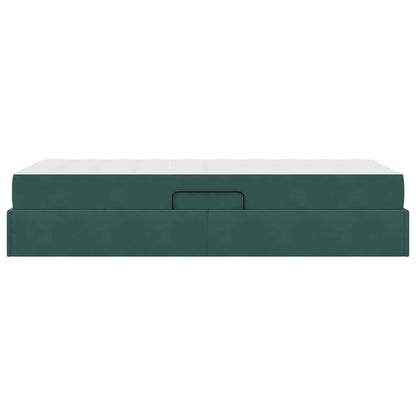 Letto con contenitore e materasso Verde Scuro 100 x 200 cm | homemem39