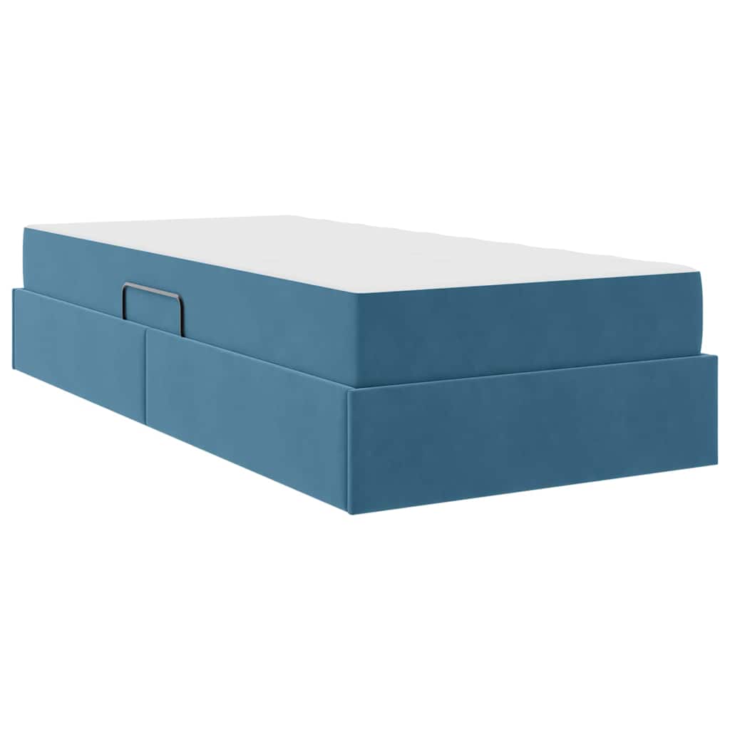 Letto con contenitore e materasso Blu Scuro 100 x 200 cm | homemem39