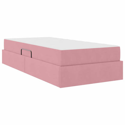 Letto con contenitore e materasso Rosa 100 x 200 cm Velluto | homemem39