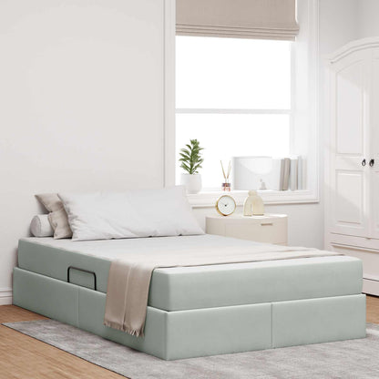 Letto con contenitore e materasso Grigio chiaro 120 x 190 cm | homemem39