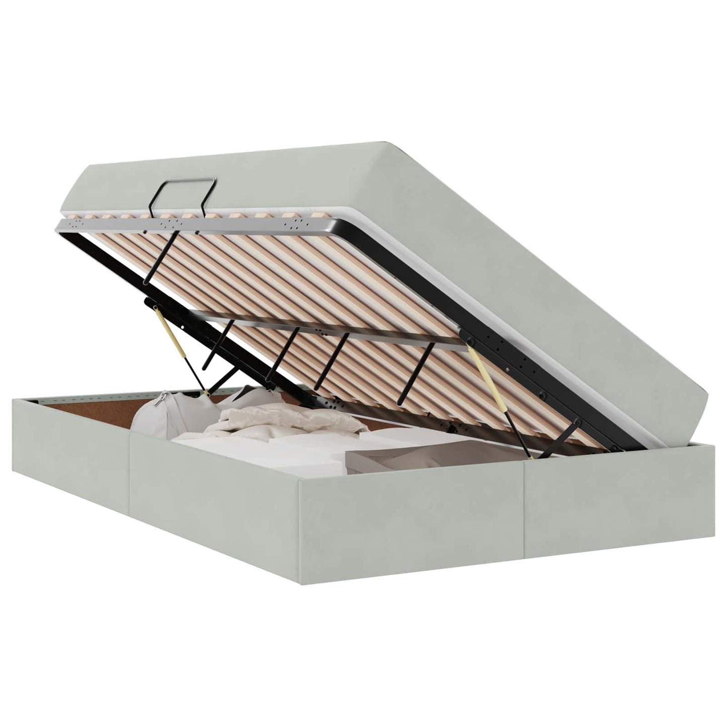Letto con contenitore e materasso Grigio chiaro 120 x 190 cm | homemem39