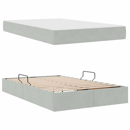 Letto con contenitore e materasso Grigio chiaro 120 x 190 cm | homemem39