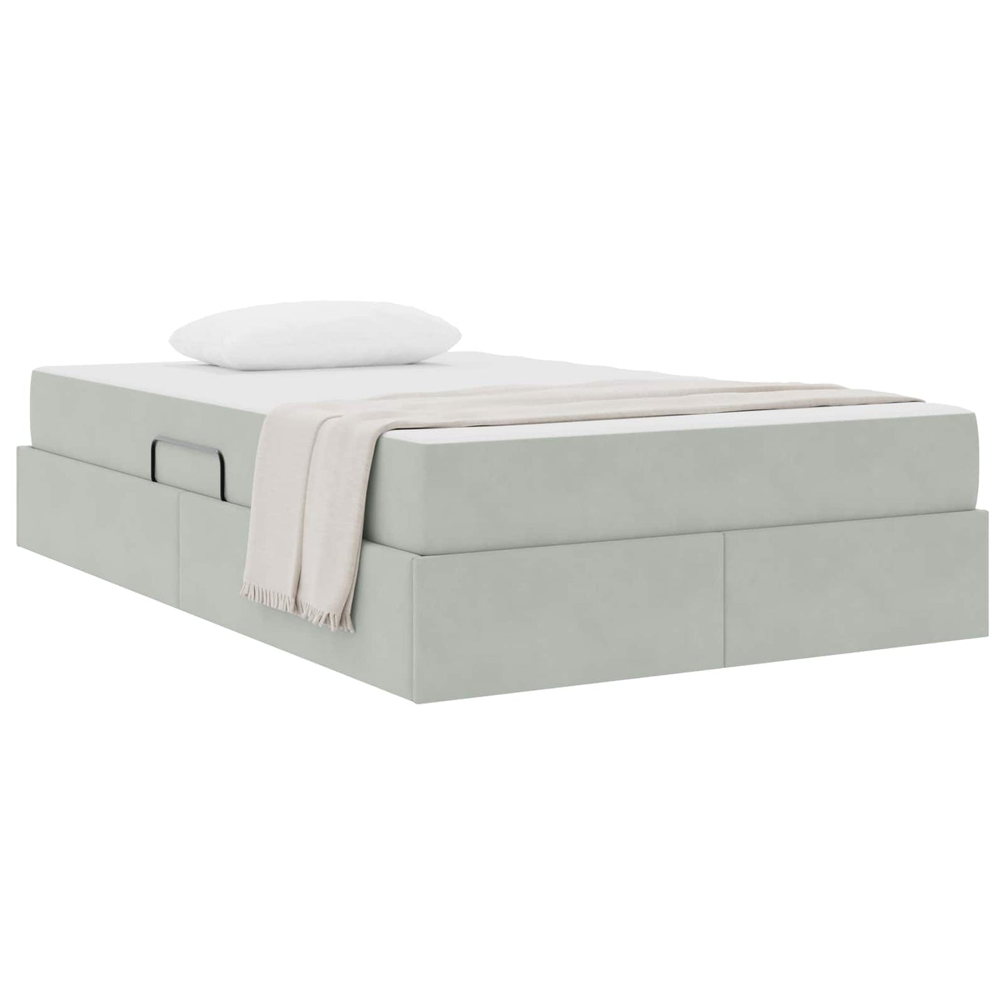 Letto con contenitore e materasso Grigio chiaro 120 x 190 cm | homemem39