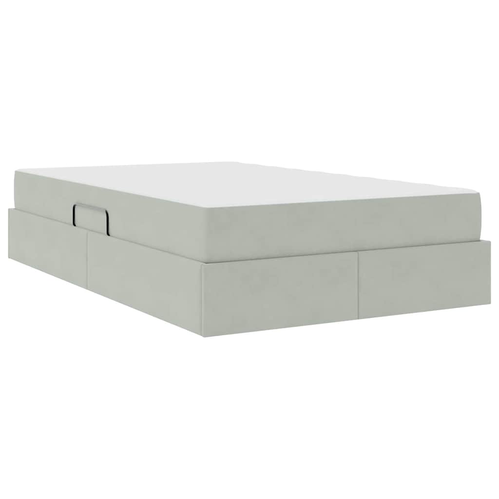 Letto con contenitore e materasso Grigio chiaro 120 x 200 cm | homemem39