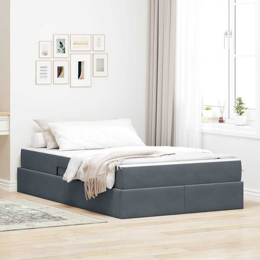 Letto con contenitore e materasso Grigio scuro 120 x 200 cm | homemem39