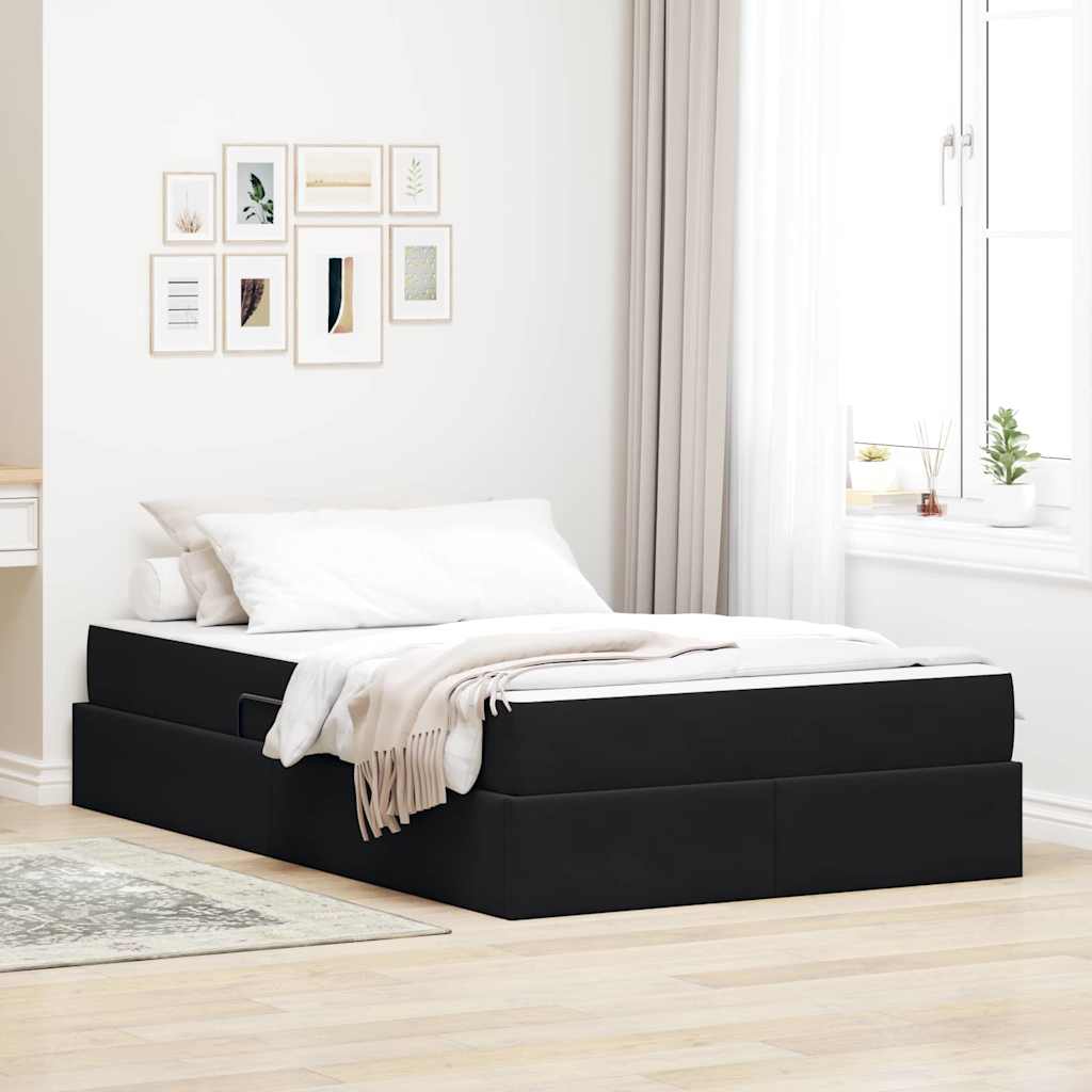 Letto con contenitore e materasso Nero 120 x 200 cm Velluto | homemem39