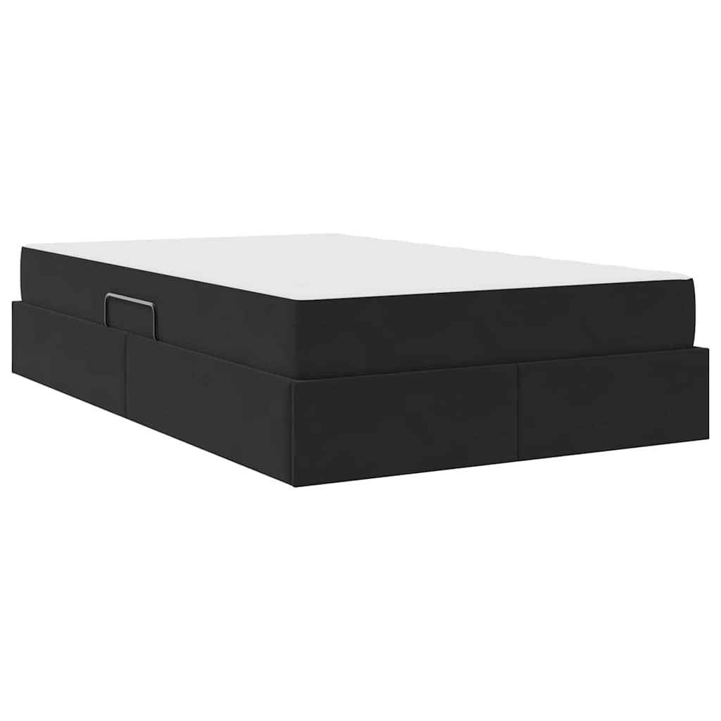Letto con contenitore e materasso Nero 120 x 200 cm Velluto | homemem39