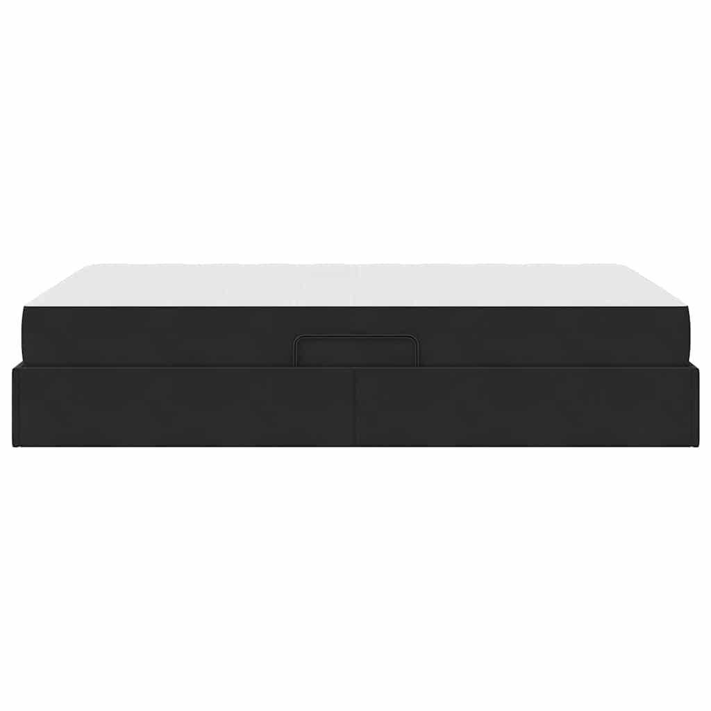 Letto con contenitore e materasso Nero 120 x 200 cm Velluto | homemem39
