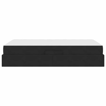 Letto con contenitore e materasso Nero 120 x 200 cm Velluto | homemem39