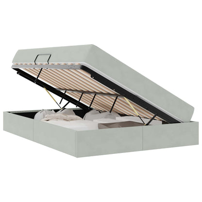 Letto con contenitore e materasso Grigio chiaro 140 x 190 cm | homemem39