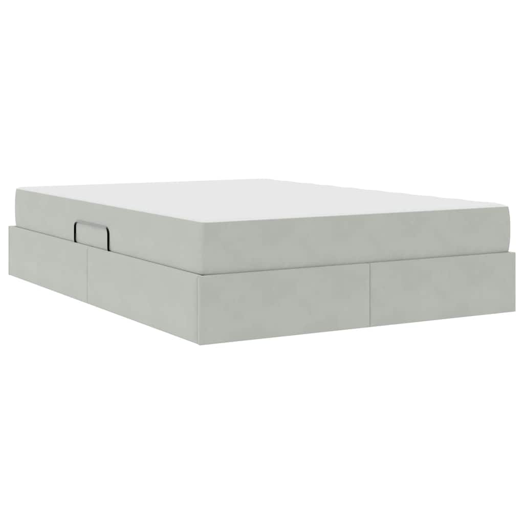 Letto con contenitore e materasso Grigio chiaro 140 x 190 cm | homemem39