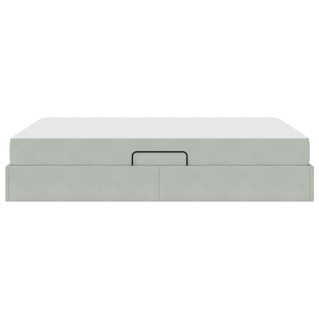 Letto con contenitore e materasso Grigio chiaro 140 x 190 cm | homemem39