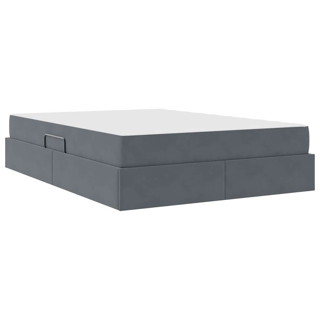 Letto con contenitore e materasso Grigio scuro 140 x 190 cm | homemem39
