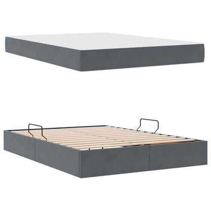 Letto con contenitore e materasso Grigio scuro 140 x 190 cm | homemem39