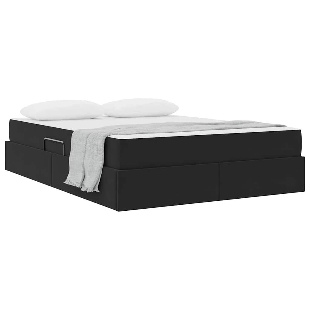 Letto con contenitore e materasso Nero 140 x 190 cm Velluto | homemem39