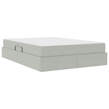 Letto con contenitore e materasso Grigio chiaro 140 x 200 cm | homemem39