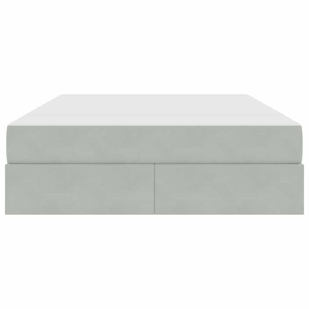 Letto con contenitore e materasso Grigio chiaro 140 x 200 cm | homemem39