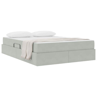 Letto con contenitore e materasso Grigio chiaro 140 x 200 cm | homemem39