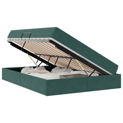 Letto con contenitore e materasso Verde Scuro 140 x 200 cm | homemem39