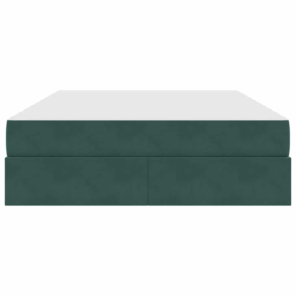Letto con contenitore e materasso Verde Scuro 140 x 200 cm | homemem39