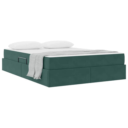 Letto con contenitore e materasso Verde Scuro 140 x 200 cm | homemem39