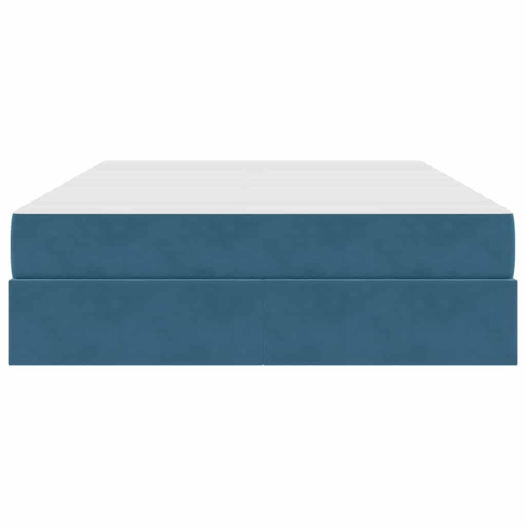 Letto con contenitore e materasso Blu Scuro 140 x 200 cm | homemem39