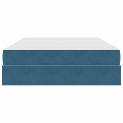Letto con contenitore e materasso Blu Scuro 140 x 200 cm | homemem39
