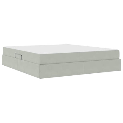 Letto con contenitore e materasso Grigio chiaro 160 x 200 cm | homemem39